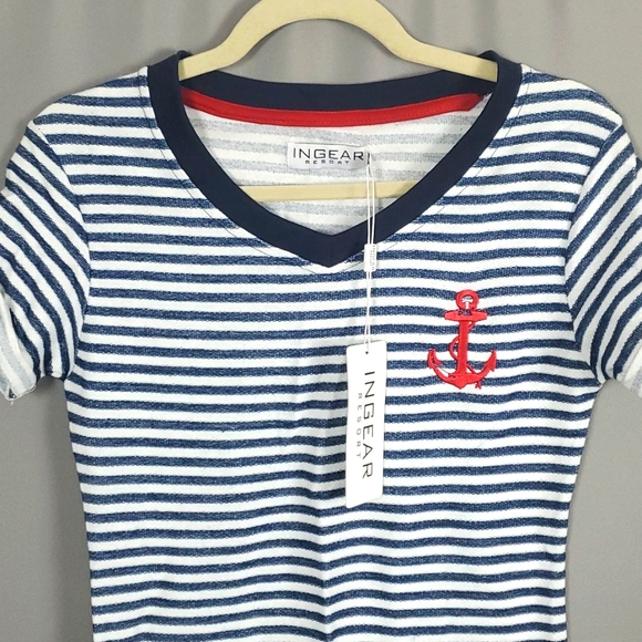 Ingear Resort Nautical Terrycloth Striped Dress, Size S - Picture 6 of 9